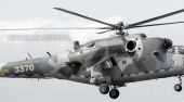 Strahler der IR-Störanlage an einer tschechischen Mi-24